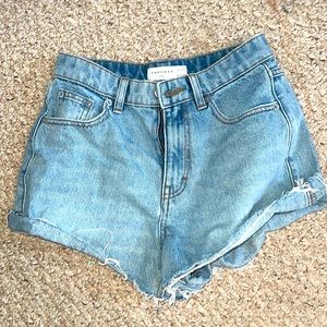 TOPSHOP woman’s blue jean shorts